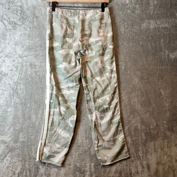Mother The Shaker Chop Crop Fray Desert Print Green Camo Size 26 - Picture 3 of 10